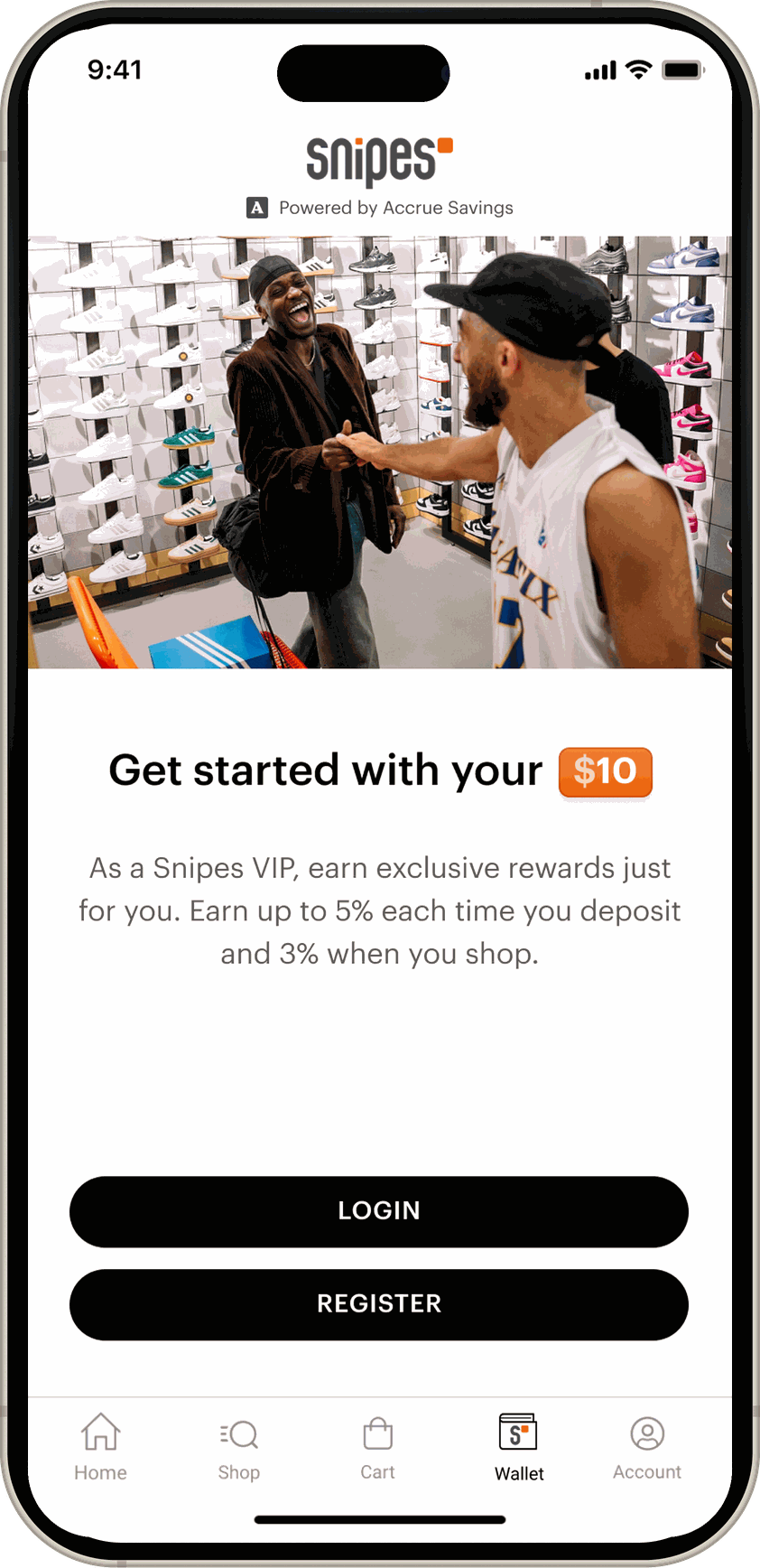 Five screens in a row: get started, register, verify your phone, verify your identity, confirm details